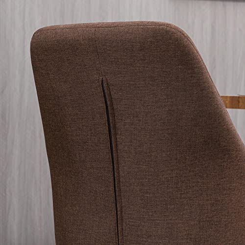 HOMCOM Modern Dining Chairs Set of 2, Button Tufted High Back Accent Chairs with Upholstered Seat, Steel Legs for Living Room, Kitchen, Study, Brown