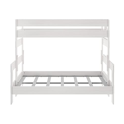 Max & Lily Bunk Bed, Twin XL-Over-Queen Bed Frame For Kids, Solid Wood Bunk Bed for Kids, No Box Spring Needed, Driftwood