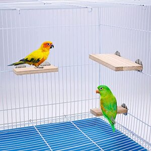 mogoko polished natural wood bird perches pet parrot bird cage perches square wooden stand platform budgie toys cages accessories for parakeets