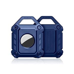 airtag armor case with keychain,shock-proof holder compatible apple air tag tracker accessories,airtags cover with key ring (blue,1-pack)