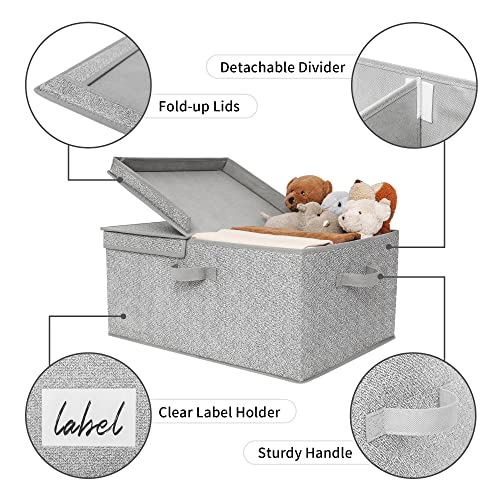 GRANNY SAYS Bundle of 1-Pack Extra Large Rectangle Storage Bins & 3-Pack Rectangle Storage Bins with Lids