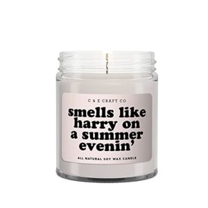 c&e craft smells like harry on a summer evenin scented candle - flannel musk all-natural soy wax candle – candle jar for home, office, meditation - 8 ounces