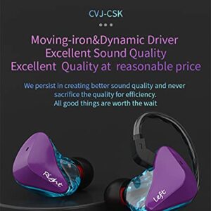 CVJ CSK IEM Earphones,FEDAI 1DD 1BA in Ear Headphone Hybrid Drivers, CCA in Ear Monitor Wired Earbuds with Detachable CPin Cable(No Mic, Black) … …