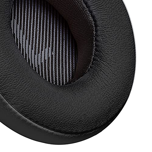 Geekria QuickFit Protein Leather Replacement Ear Pads for JBL Everest Elite 300, V300NXT Headphones Ear Cushions, Headset Earpads, Ear Cups Repair Parts (Black)