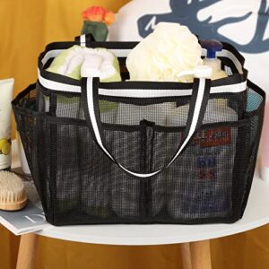 Ocim XL Portable Shower Caddy Basket - Mesh Shower Tote Bag for Travel College Dorm Gym Camping - Black