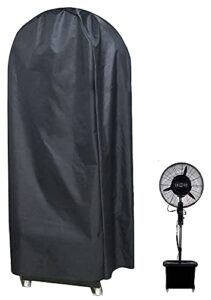 ucare pedestal industrial spray cooling fan cover waterproof 600d heavy duty oxford outdoor portable electric shaking head standing fan dust covers (l:65x29.5x13.7in)