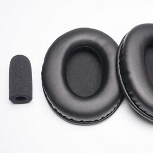 ear pads foam cushion microphone cover compatible with microsoft lifechat lx-3000 lx 3000 headset life chat headphone (pu leather ear pads+microphone cover)