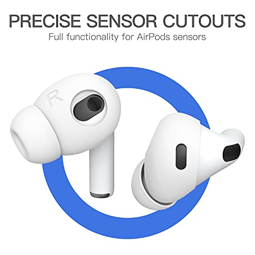 DamonLight 2 Pairs AirPods 3 Ear Tips Grip Silicone Earbuds Cover [Added Storage Pouch][US Patent Registered] Compatible with Apple AirPods 3rd Generation (White)