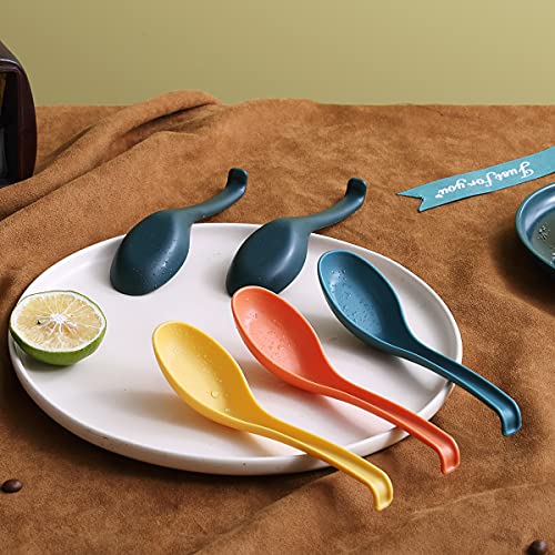 Evanda Soup Spoon, ECO Friendly Dinner Spoon,Made of Food Grade PP, BPA Free,Easy Clean,Dishwasher Safe Set of 12(Mix Color)