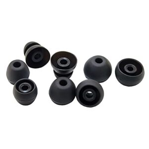 Luckvan Silicone Earbuds Tips for Beats Flex, Beats X Replacement Eartips 8 Pairs L/M/S Double Flange Rubber urBeats3 Beats Flex Ear Tips Black
