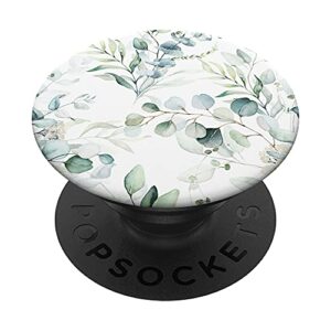 eucalyptus navy blossom watercolor floral branches leaves popsockets swappable popgrip