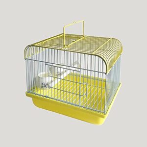 parakeet cage pet products travel cage for birds and small animals bird carrier with perch and feeding cups,portable bird travel cage lightweight breathable small bird cage decor ( color : yellow )