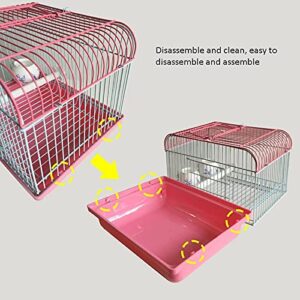 Parakeet Cage Pet Products Travel Cage for Birds and Small Animals Bird Carrier with Perch and Feeding Cups,Portable Bird Travel Cage Lightweight Breathable Small Bird Cage Decor ( Color : Yellow )