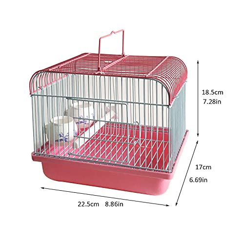 Parakeet Cage Pet Products Travel Cage for Birds and Small Animals Bird Carrier with Perch and Feeding Cups,Portable Bird Travel Cage Lightweight Breathable Small Bird Cage Decor ( Color : Yellow )