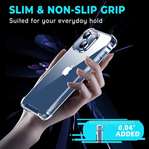 ORIbox for iPhone 13 Case Clear,with 4 Corners Shockproof Protection,iPhone 13 Clear Case for Women Men Girls Boys Kids,Case for iPhone 13 Clear