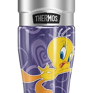 THERMOS Looney Tunes Tweety Heart Pattern STAINLESS KING Stainless Steel Travel Tumbler, Vacuum insulated & Double Wall, 16oz