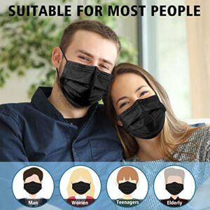 100PCS Face Masks, Masks Disposable, 3 Layer Protection Black Disposable Face Masks for Adult, Teenager, elderly