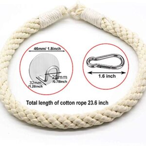 Nautical Rope Toilet Paper Holder Stand Antique Industrial Self Adhesive Hooks Stainless Steel Towel Ring Holder Rack Hanging Interior Decoration for Bathroom Kitchen Home Decor (White)