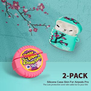 [2Pack] Cute Airpods Pro Case, 3D Cartoon Bubble Gum & Drink Food Design Airpod Pro Cover Funny Shockproof Protective Skin Accessories Silicone Case Cover Compatible with Airpods Pro for Girl Women