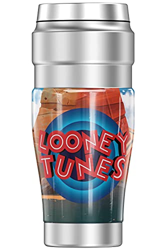 THERMOS Looney Tunes Road Runner And Wile E. Coyote STAINLESS KING Stainless Steel Travel Tumbler, Vacuum insulated & Double Wall, 16oz