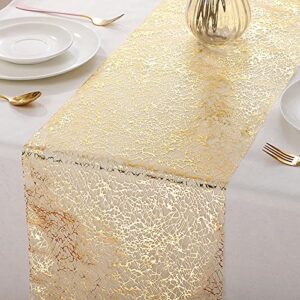 3 pieces gold table runner metallic glitter table cloths roll rectangle polyester for centerpieces birthday wedding home decor(12 x 84 inch)