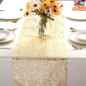 3 Pieces Gold Table Runner Metallic Glitter Table Cloths Roll Rectangle Polyester for Centerpieces Birthday Wedding Home Decor(12 x 84 Inch)