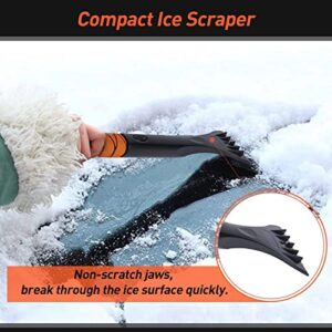 Ice Scraper and Snow Brush for Car Windshield, 29"-39" Extendable Snow Shovel with Ergonomic Foam Grip, 5 in 1 Windows Scraper for Car Snow Scraper and Brush for Truck & SUV