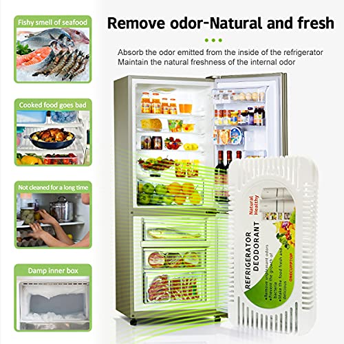 Refrigerator Deodorizer(4 pack), Fridge and Freezer Odor Eliminator, Activated Carbon Smell Remover and Moisture Absorber