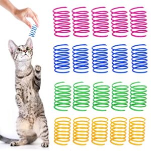 yuaao 40 pack cat spring toys, durable plastic coils for indoor active - colorful 1 inch spirals spring fitness play for cat kitten pets (multicolor-40pack)
