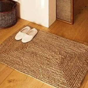 INDIAN ARTISTIC Jute Cotton Rag Rug 2X3 ft | Hand Woven Rug & Reversible Rug | Living Room Rugs | Kitchen Rugs | Jute Burlap Cotton Rag Rug 24x36 inch | Rustic Rug | Natural Look Rug | Runner Rugs