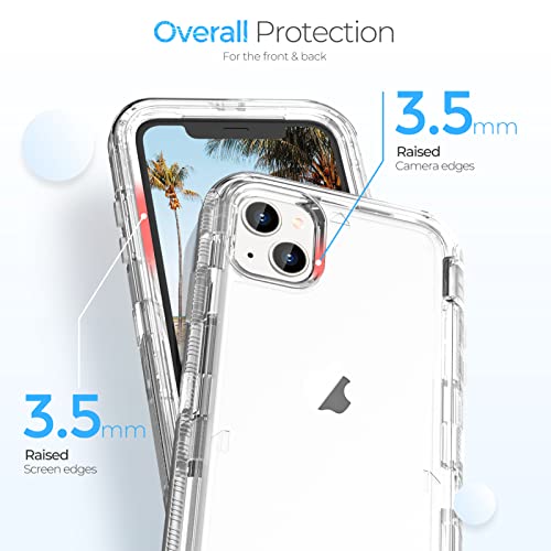 ORIbox for iPhone 14 Case for iPhone 13 Case, Heavy Duty Shockproof Anti-Fall Clear Case