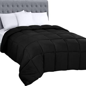 utopia bedding all season 250 gsm comforter - plush siliconized fiberfill comforter king size - box stitched (king/cal king, black)
