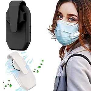 Personal Ionizer Air Purifier Wearable, Breathe Cooler Wearable Air Purifier, Wearable Clip-On Air Face Ma-sk Fan, USB Charging Bedroom Office Travel Air Purifier for Kids,Adults (Black)