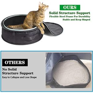 Barrpet Prevent Litter Scatter Design.Collapsible Portable Cat Litter Box with Lid and Handle Standard for Travel Light Weight Leak-Proof, Sturdy, Easy to Clean(17.7"X17.7"X5.9")