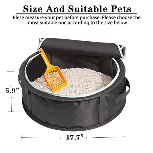 Barrpet Prevent Litter Scatter Design.Collapsible Portable Cat Litter Box with Lid and Handle Standard for Travel Light Weight Leak-Proof, Sturdy, Easy to Clean(17.7"X17.7"X5.9")