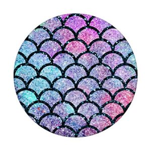 Mermaid Pink Purple Blue Fish Scales Rainbow Sea Life Girls PopSockets Swappable PopGrip