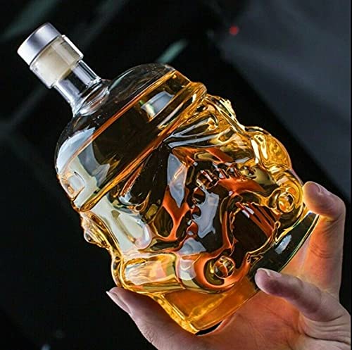 IITaozi Transparent Creative Whiskey Decanter Set Stormtrooper Bottle With 2 Glass for Wine, Brandy, Scotch, Vodka, Liquor750ml