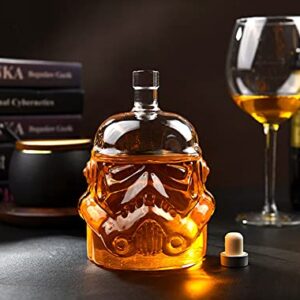 IITaozi Transparent Creative Whiskey Decanter Set Stormtrooper Bottle With 2 Glass for Wine, Brandy, Scotch, Vodka, Liquor750ml
