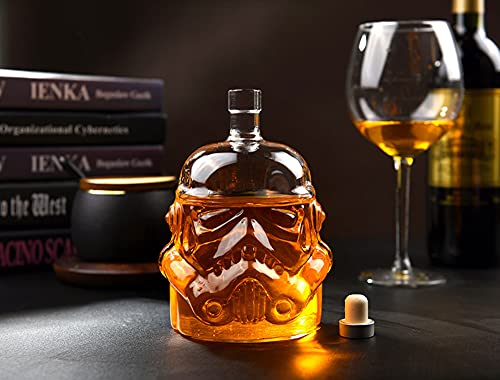 IITaozi Transparent Creative Whiskey Decanter Set Stormtrooper Bottle With 2 Glass for Wine, Brandy, Scotch, Vodka, Liquor750ml