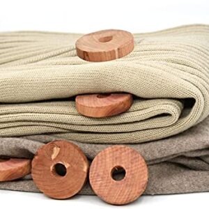 bcwholesale Cedar Fresh Red Cedar Wood Rings for Hangers | Set of 24 Brown