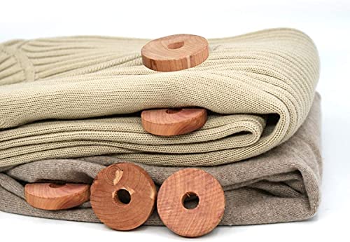 bcwholesale Cedar Fresh Red Cedar Wood Rings for Hangers | Set of 24 Brown