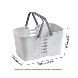 FANWU Shower Caddy Basket Tote for College Dorm Room Essentials, Plastic Storage Basket with Handles Portable Organizer Bins for Kitchen Bathroom Bedroom Toiletry Laundry Garden Pool Beach (Grey)