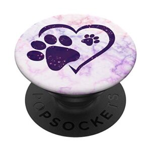 purple paw print heart cat paws dog pet owner for girls popsockets swappable popgrip