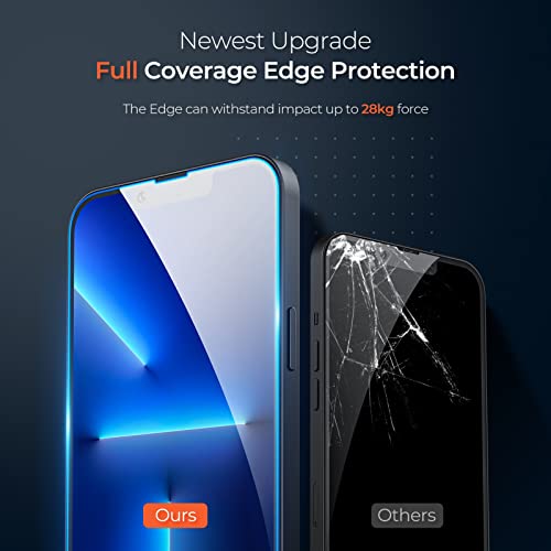 ORIbox Glass Screen Protector for iPhone 14/iPhone 13 and iPhone 13 Pro, 3 Packs Anti-Scratch HD Tempered Glass Screen Protector(with Installation Guidance Frame)