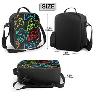 Duduho Colorful Game Joystick Insulated Lunch Bag Reusable Tote Bag Lunch Box Food Container For Men Women Kids