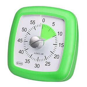 aimilar visual countdown timer for kids - 60 minute visual kitchen count down timer silent time tracker for toddler adhd children and adults cooking meeting classroom activity (green)