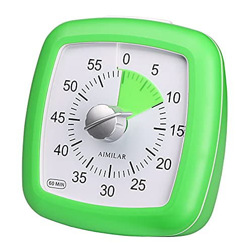 AIMILAR Visual Countdown Timer for Kids - 60 Minute Visual Kitchen Count Down Timer Silent Time Tracker for Toddler ADHD Children and Adults Cooking Meeting Classroom Activity (Green)