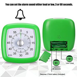 AIMILAR Visual Countdown Timer for Kids - 60 Minute Visual Kitchen Count Down Timer Silent Time Tracker for Toddler ADHD Children and Adults Cooking Meeting Classroom Activity (Green)