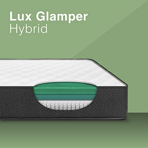 MedMattress RV Lux Glamper 12 Inch Hybrid Gel Foam Innerspring Mattress - RV Bed for Campers, Camping, Glamping and Travel (Short Queen)