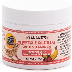 fluker's repta strawberry-banana flavored calcium with vitamin d3 (2oz) - includes attached dbdpet pro-tip guide